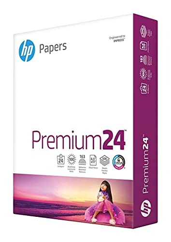 HP Paper Printer | 8.5 x 11 Paper | Premium 32 lb | 1 Ream - 500 Sheets | 100 Bright | Made in USA - FSC Certified | 113100R