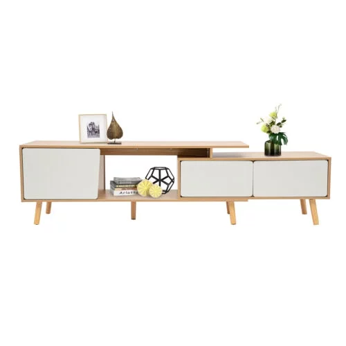 Modern TV Stand TV Unit Sideboard TV Console Media Cabinet Solid Wood White