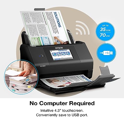 Epson FastFoto FF-680W Wireless High-Speed Photo and Document Scanning System, Black