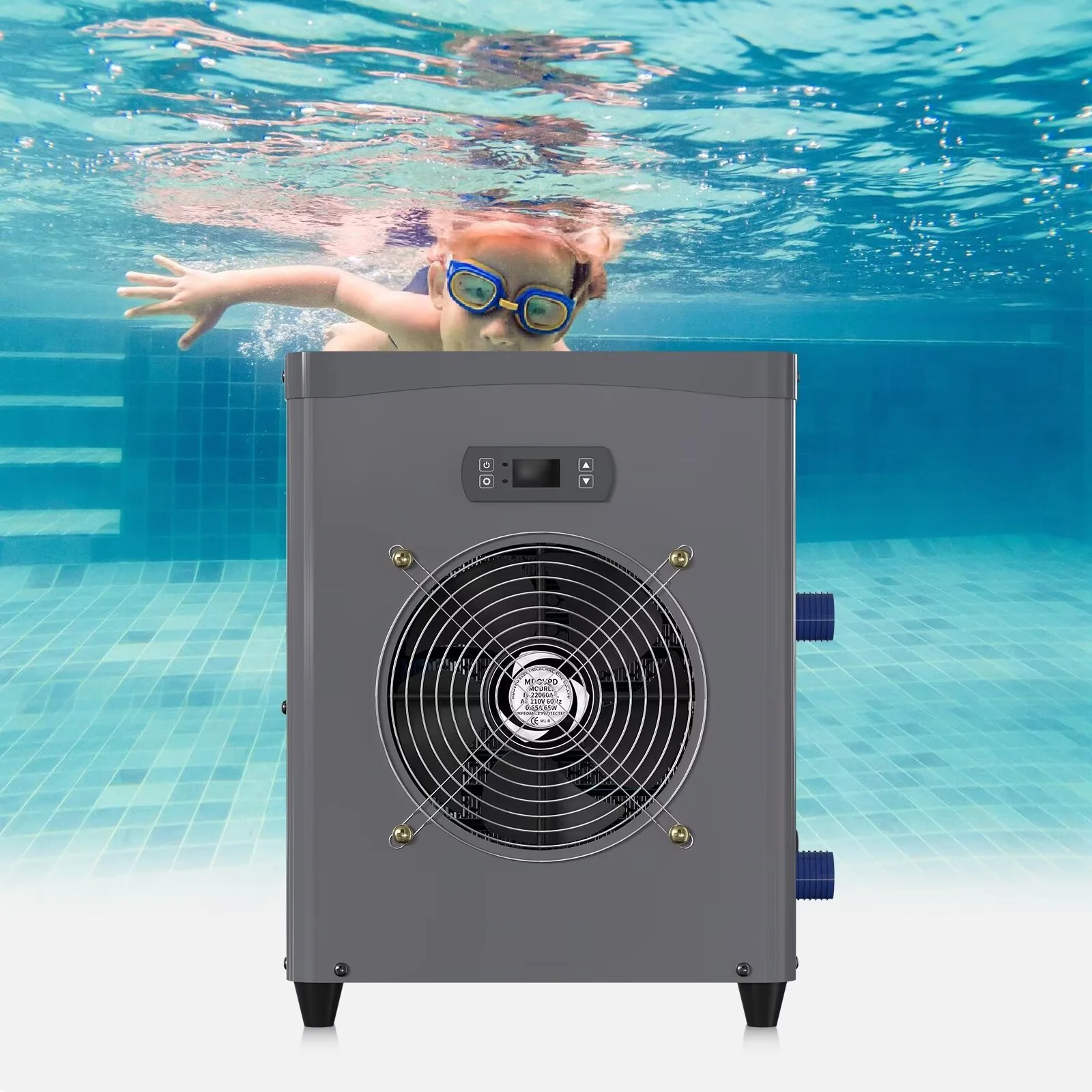 Zikebtuy Swimming Pool Heat Pump, Pool Heater for Above Ground Pools, Swimming Pool Electric Water Heater Pumps, 14945 BTU/hr, Up to 4000 gallons, 110V-120V/60Hz
