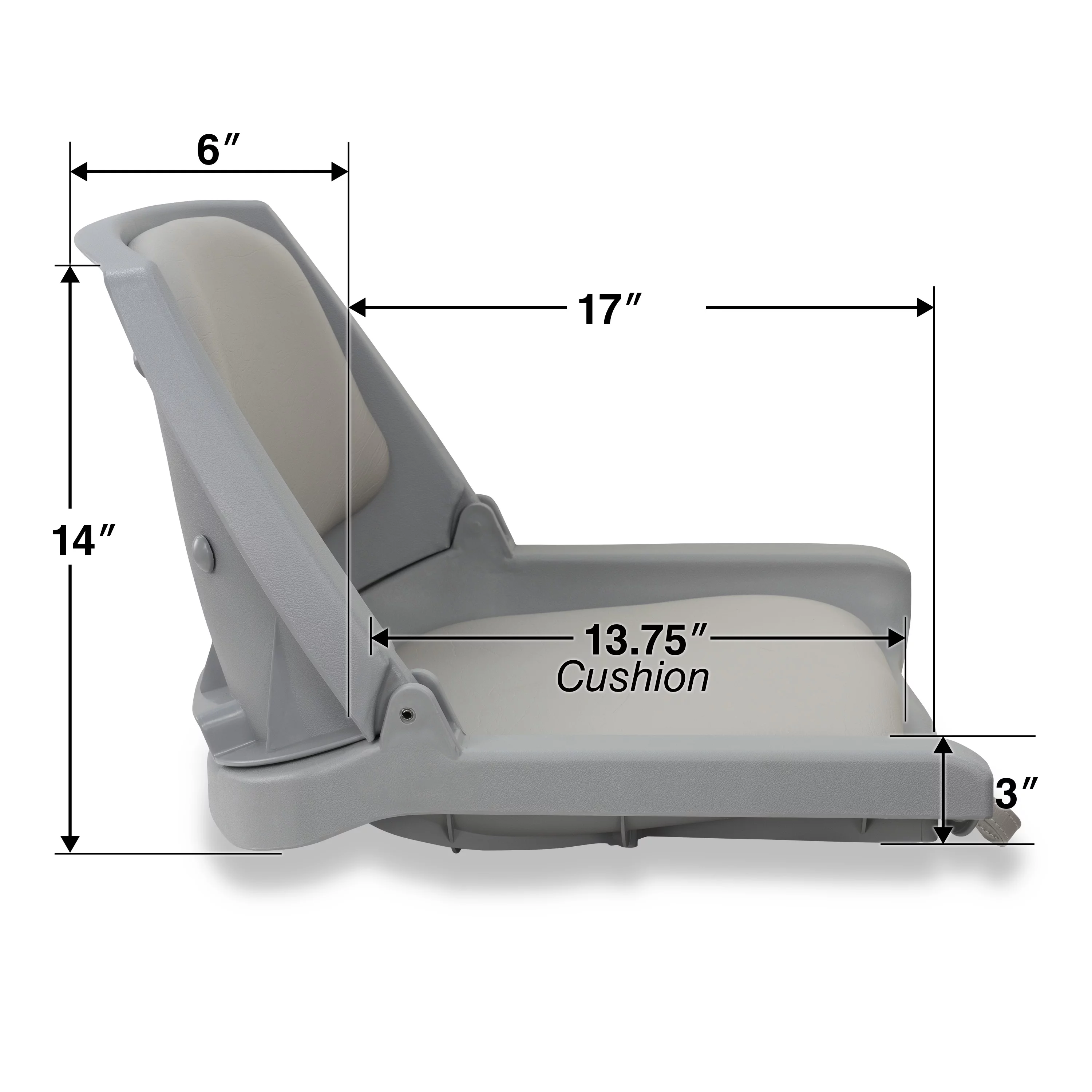 Springfield Marine Traveler Folding Fishing Seat for Boat - Gray Shell & Cushions - 20"