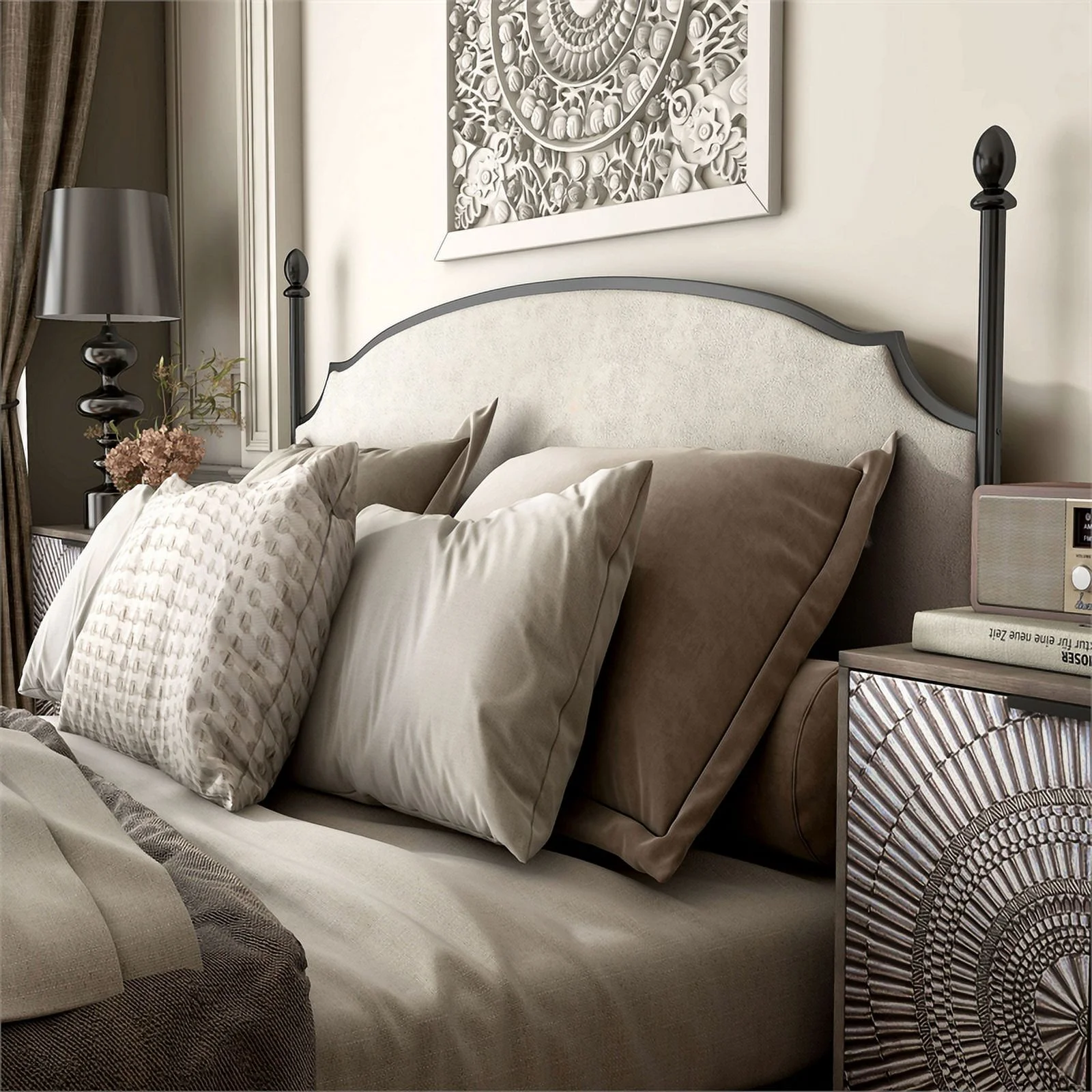 Furniture of America Dahlia Transitional Gunmetal Metal King Bed