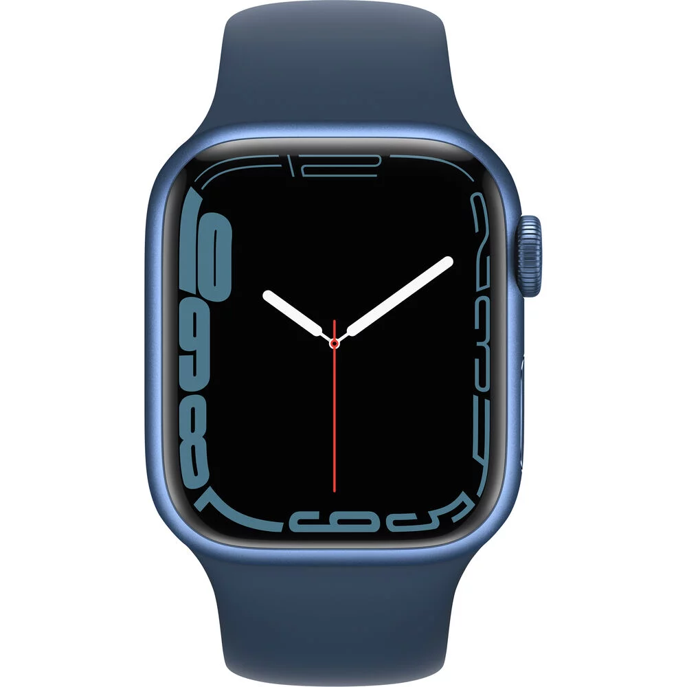 Restored Apple Watch Series 7, GPS + Cellular, 41mm Blue Aluminum Case with Abyss Blue Sport Band (Refurbished)