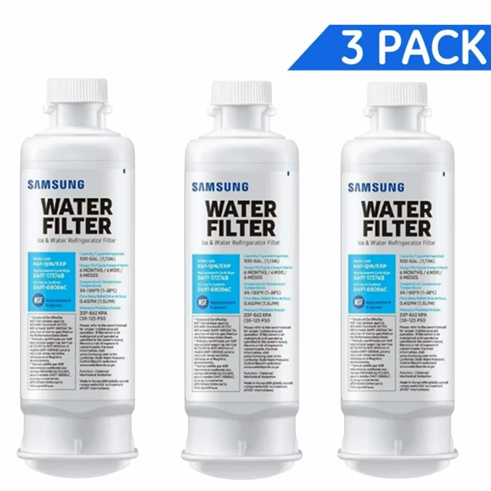 3 Pack DA97-17376B,DA97-08006C,HAF-QIN,HAF-QIN/EXP Refrigerator Water Filter Replacement