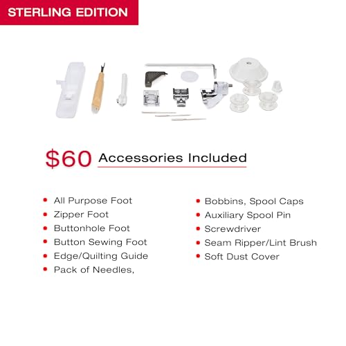 SINGER® Sterling Edition Heavy Duty 4432 Sewing Machine with Accessory Kit | Strong Motor with Enhanced Piercing Power, 110 Stitch Applications, Full Metal frame & 1-step Buttonhole