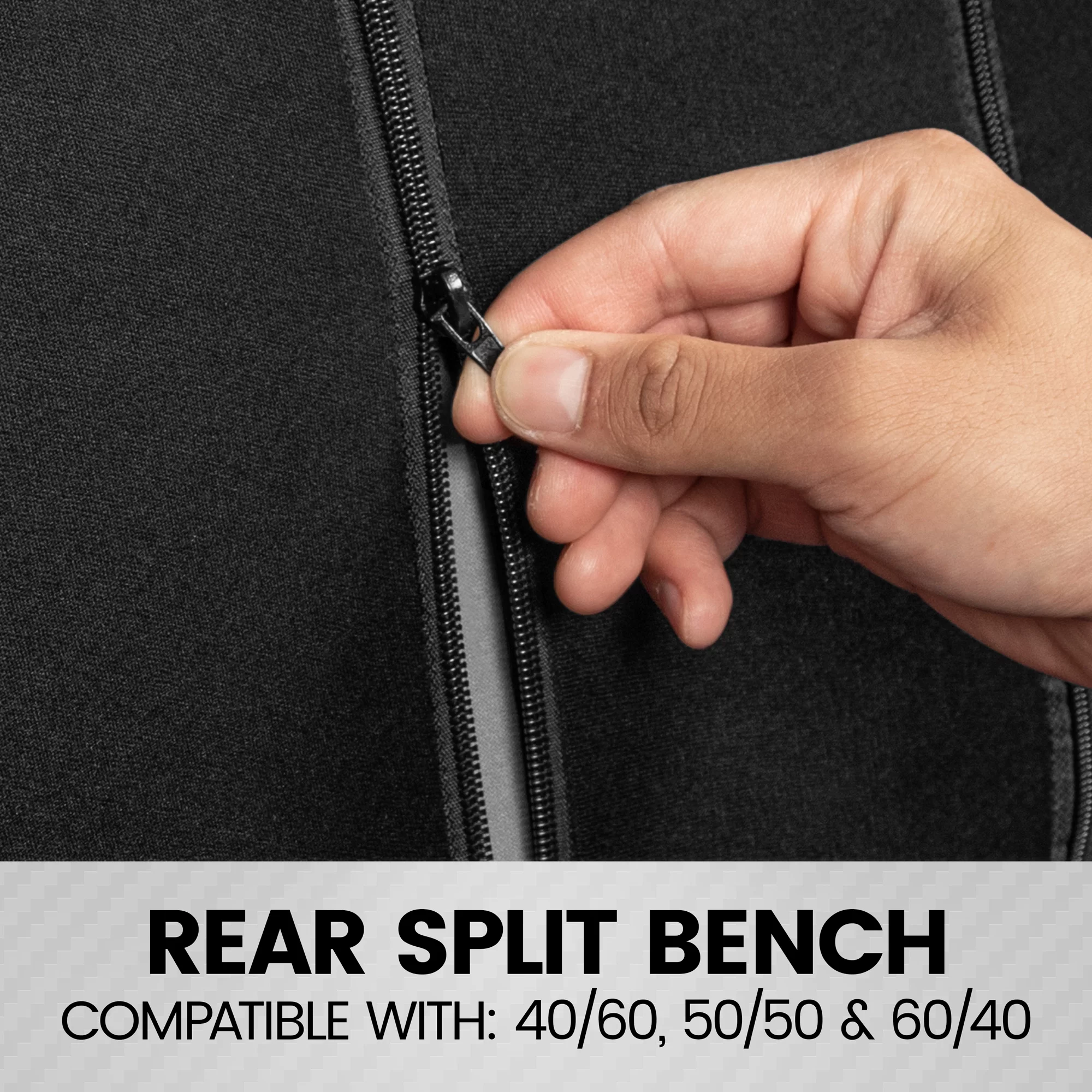 BDK Sleek and Stylish Car Seat Covers, Split Bench Option, 5 Headrests, Side Airbag Compatible