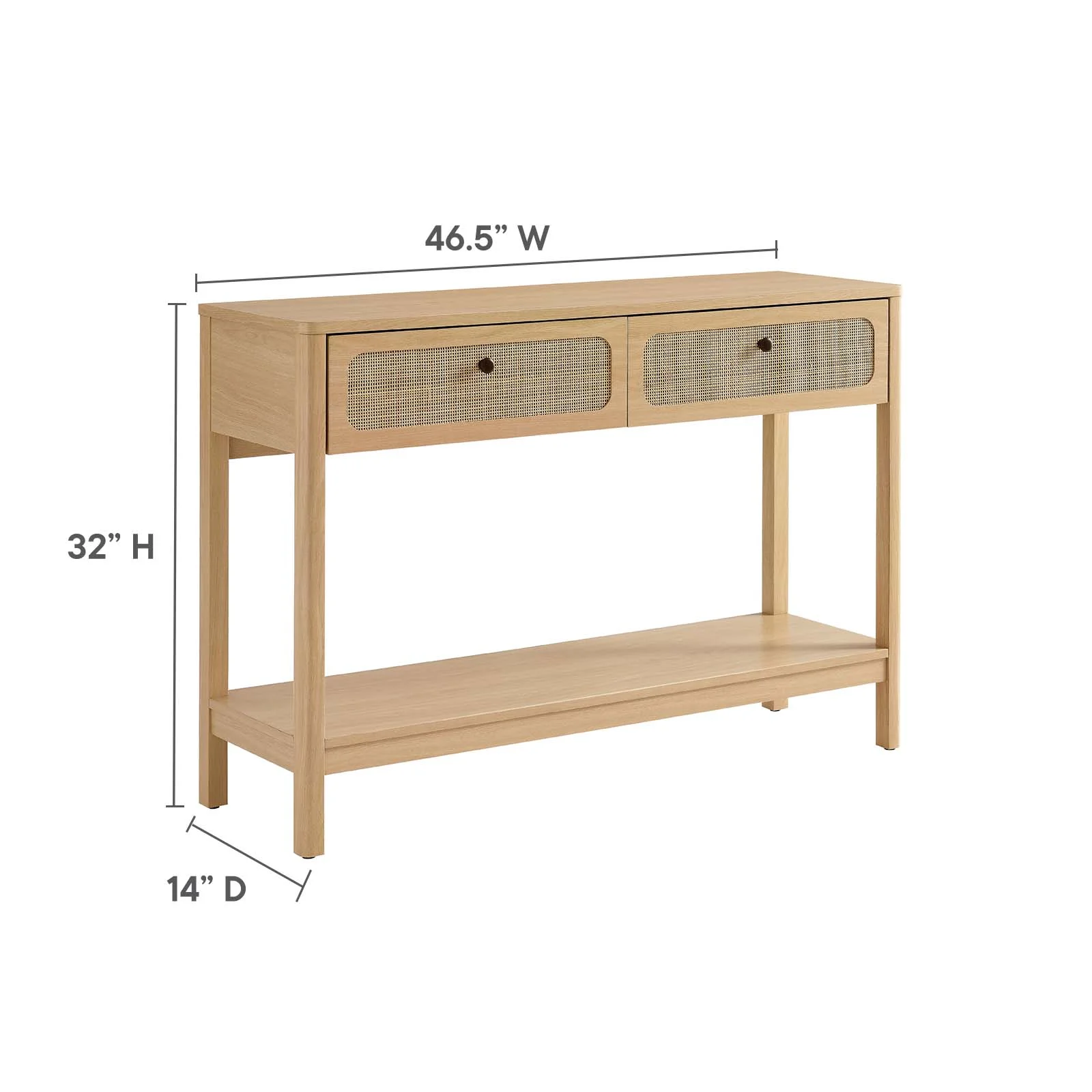Modway Chaucer Wood Entryway Console Table in Oak
