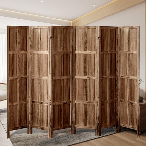 4 Panel Room Divider, 5.6 FT Folding Privacy Screen Room Divider, Partition Divider for Room Separation, Room Partition Separator, Wooden Wall Divider Screen for Home Office Bedroom (Natural)