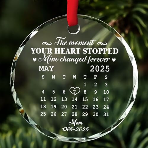 Wrappiness Personalized Our Missing Piece Christmas Ornament - Custom Memorial Hanging Wood Ornament - Xmas Tree Décor Keepsake Gift for Loss of Loved One