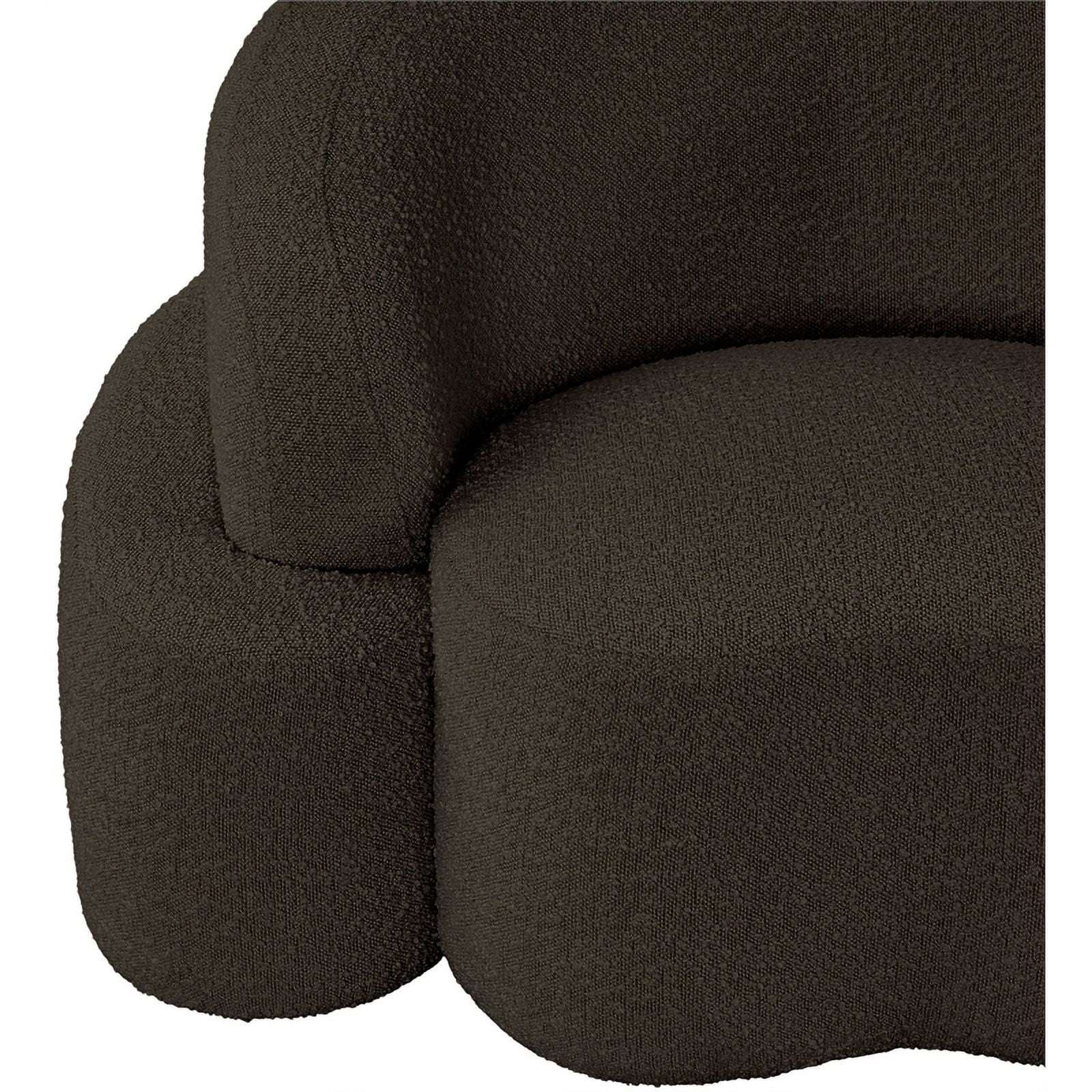 Meridian Furniture Principessa Brown Boucle Fabric Loveseat