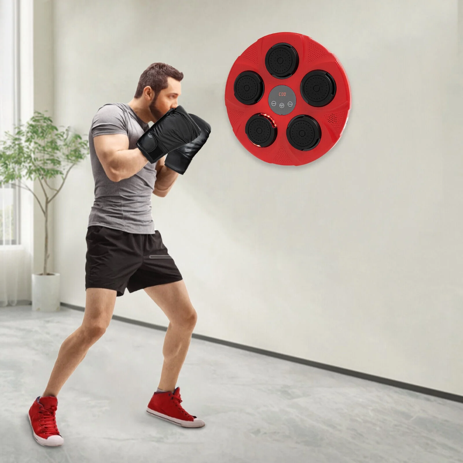Wall-Mounted Bluetooth Music Boxing Machine Smart Music Punching Pad Boxing Training Machine Exercise Equipment Wall Target Indoor Equipment Portable