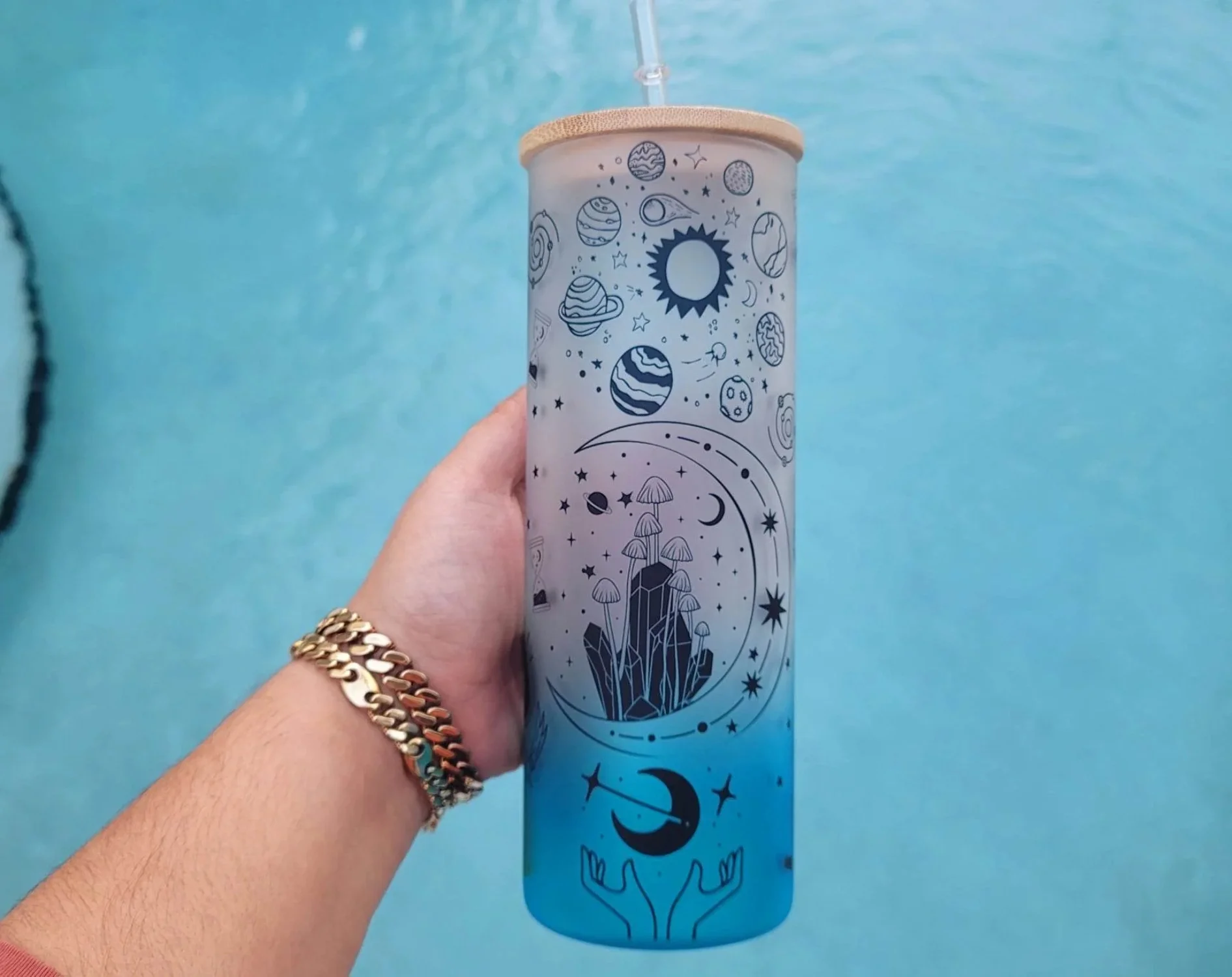 Mushroom Beer Can Glass | Boho Mushroom Coffee Glass | Aesthetic Coffee Glass | 24 oz