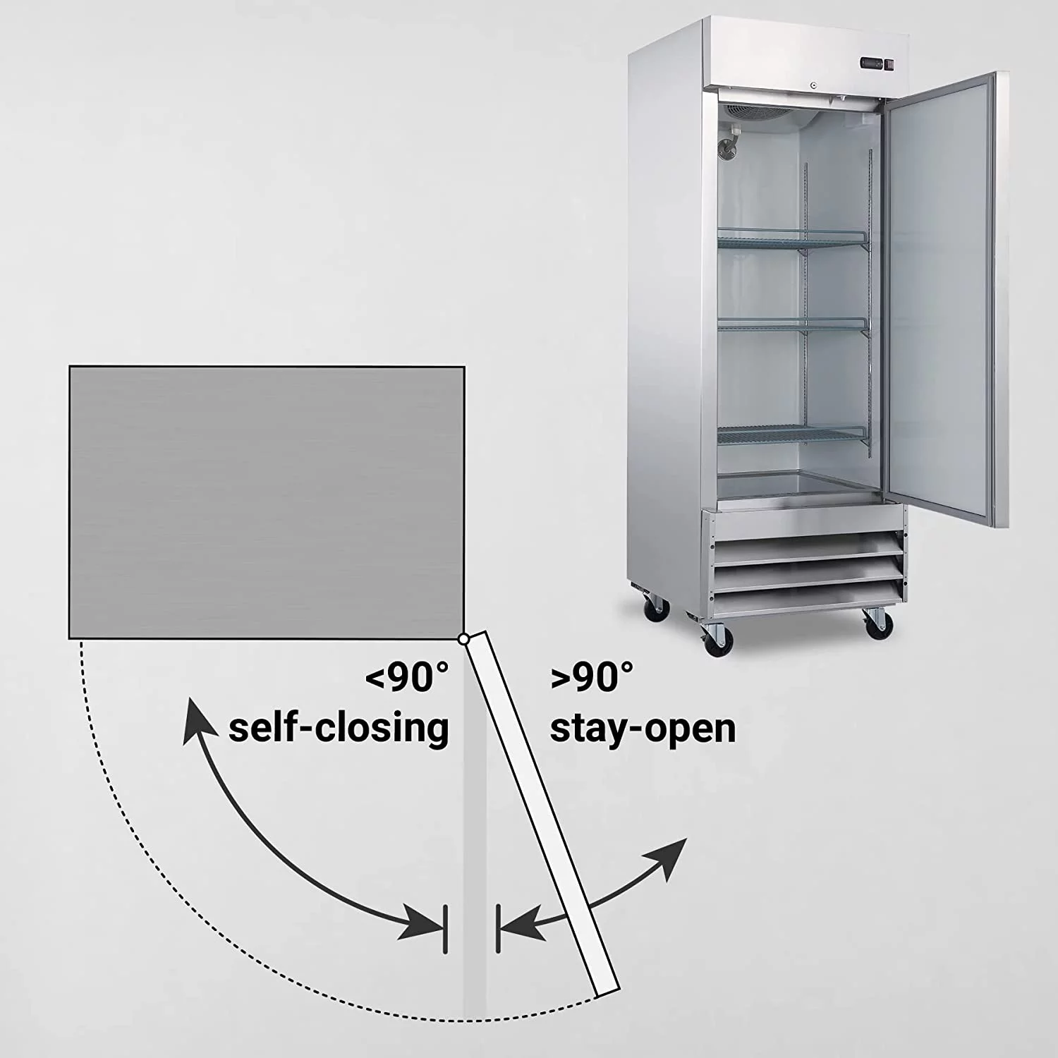 SMAD 23 Cu ft Commercial Freezer, Frost Free Upright Fridge with Smudge-Proof Single Door DSD-650
