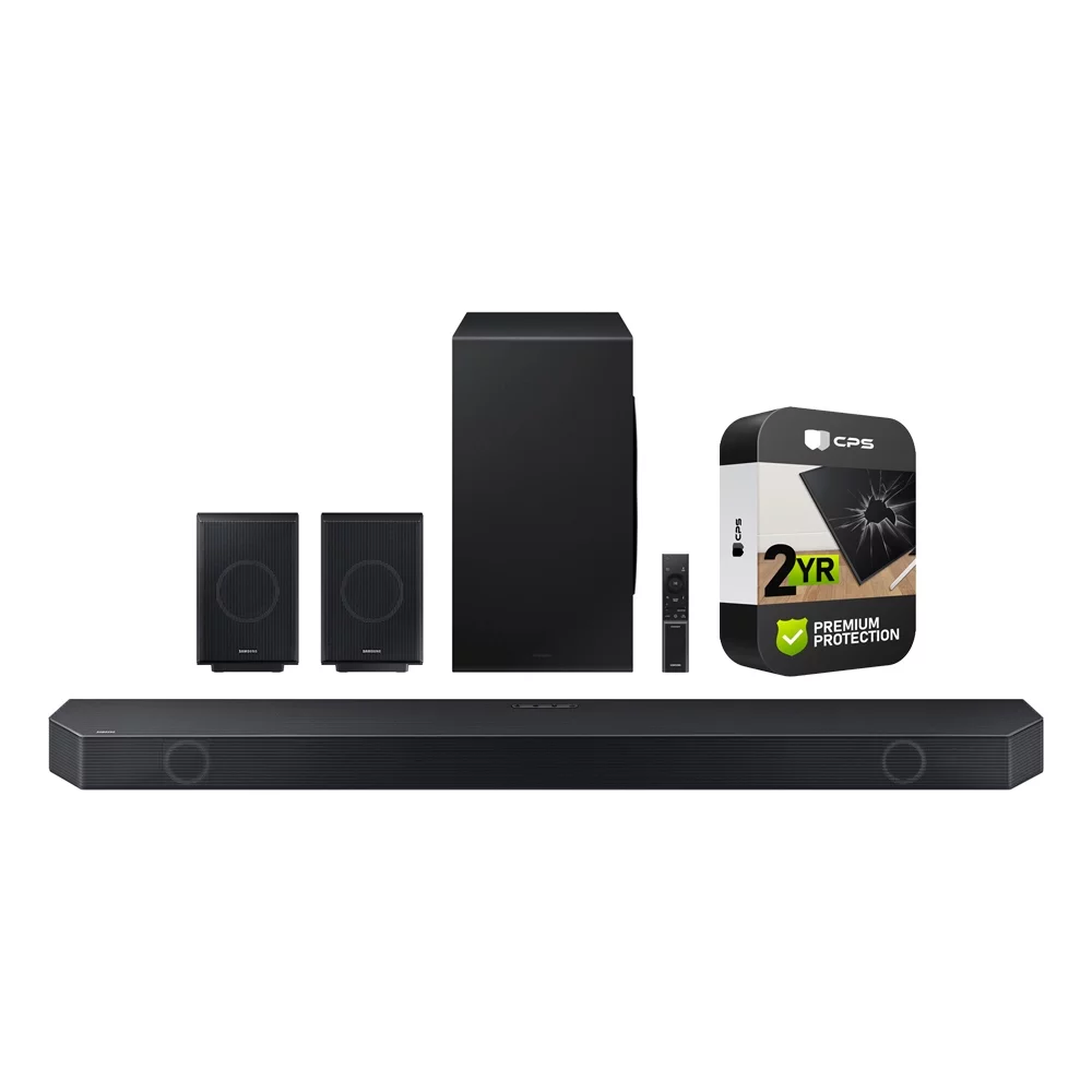 Samsung HW-Q990C 11.1.4 ch. Wireless Dolby ATMOS Soundbar and Rear Speakers Bundle with 2 YR CPS Enhanced Protection Pack