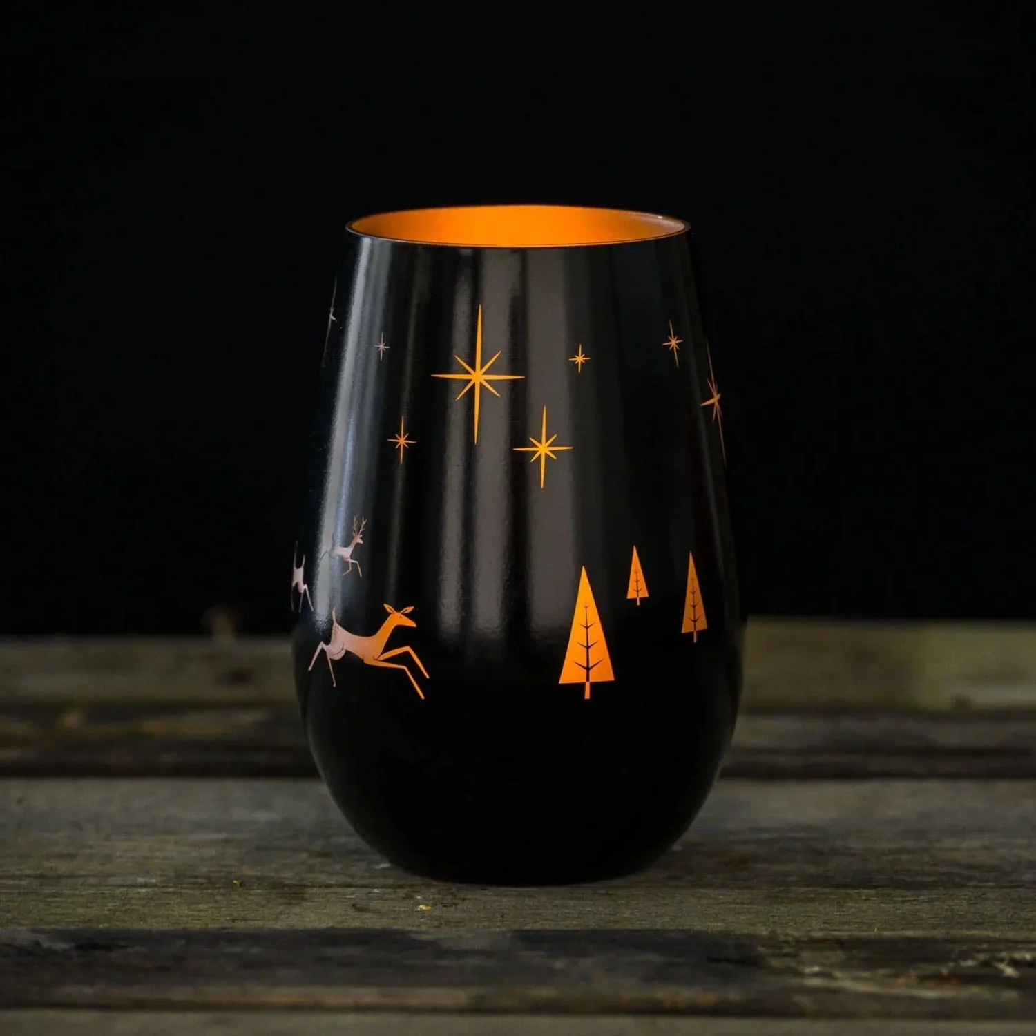 Wonderland Black/Bronze Tumbler 16.5oz (Set of 2)