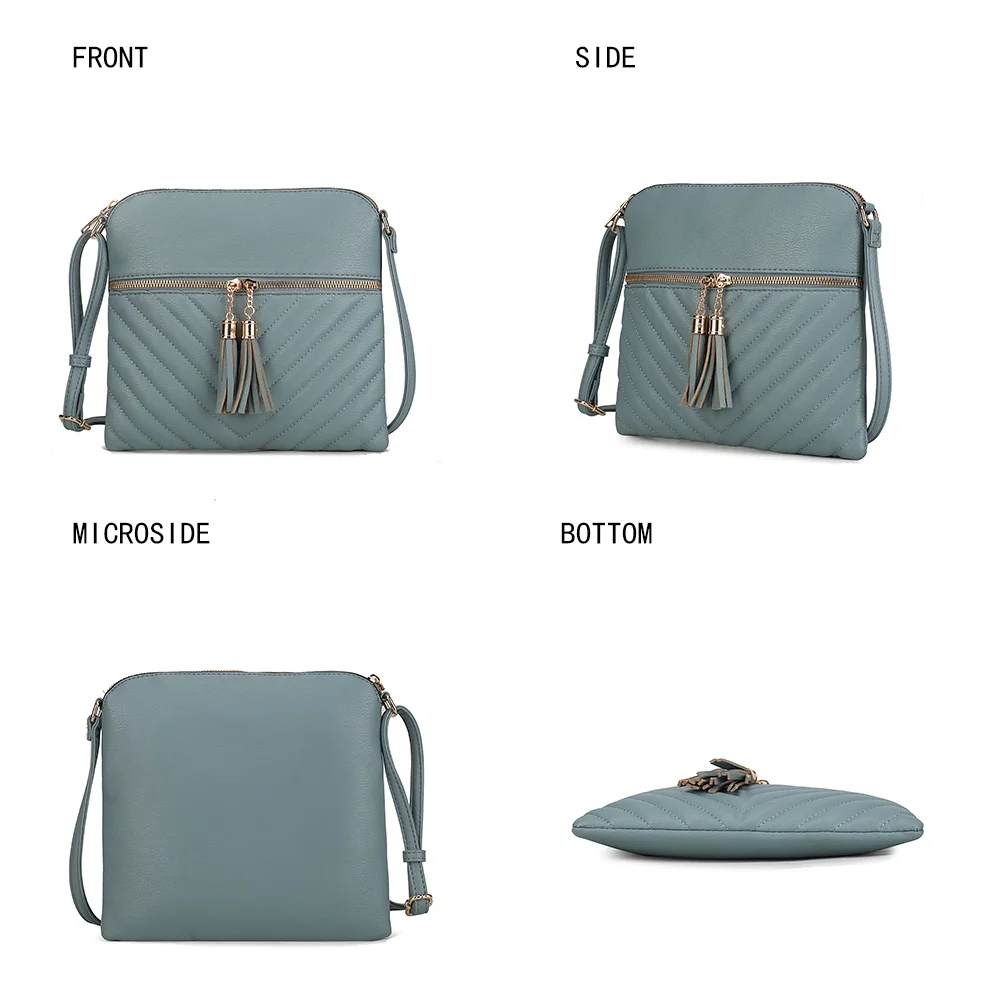 MKF Collection Winnie Crossbody Handbag - Women's Vegan Leather Medium Messenger by Mia K. - Brown