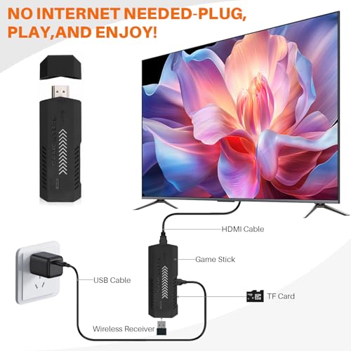 20000+ Games,2025 Retro Home Game Console Wireless Double Handle PSP Arcade Double TV Game Console Plug and Play Video Game Stick, HDMI Output TV(64G)