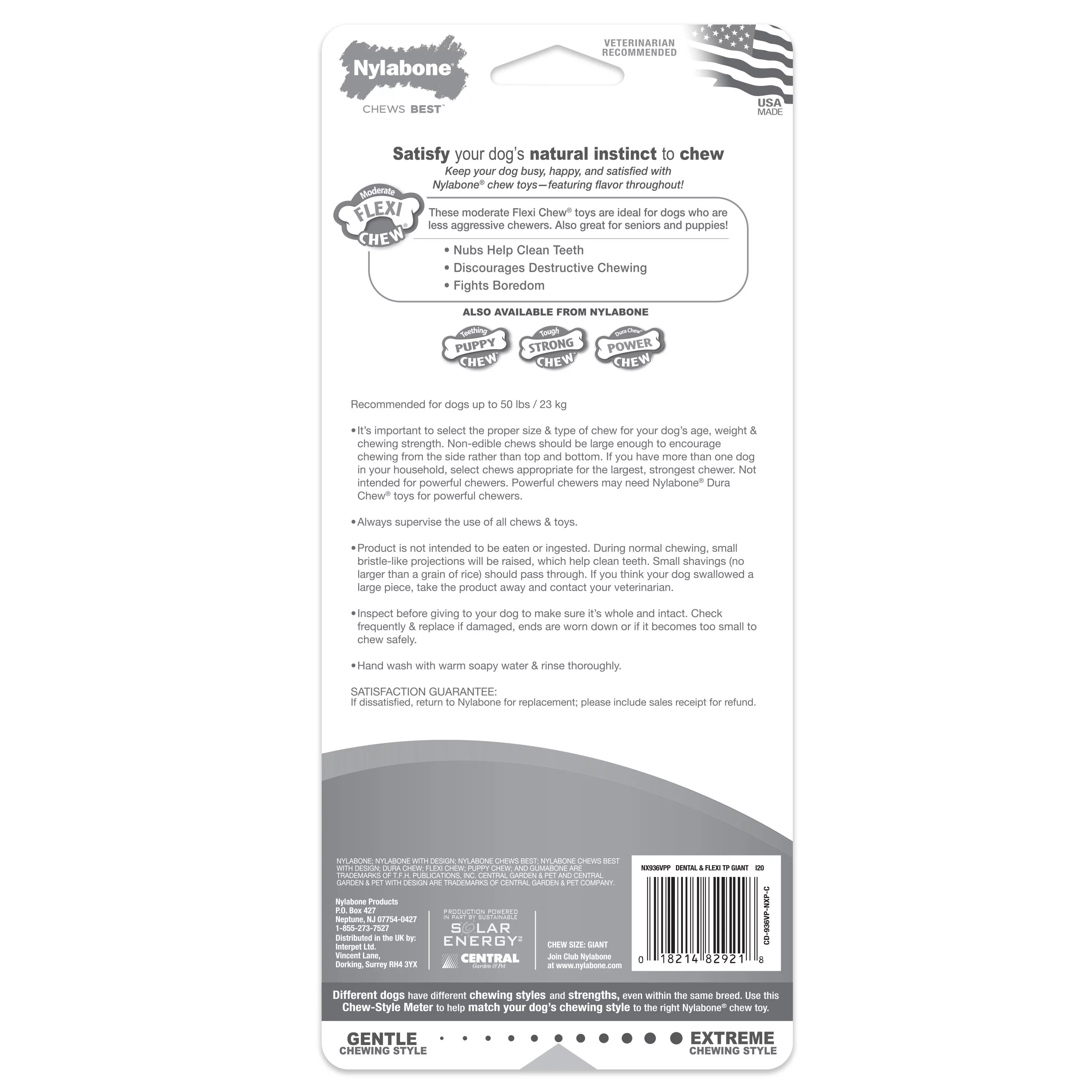 Nylabone Dental Chew and Flexi Bone Combo Pack, Dry Dog Chew Toys Chicken Large/Giant