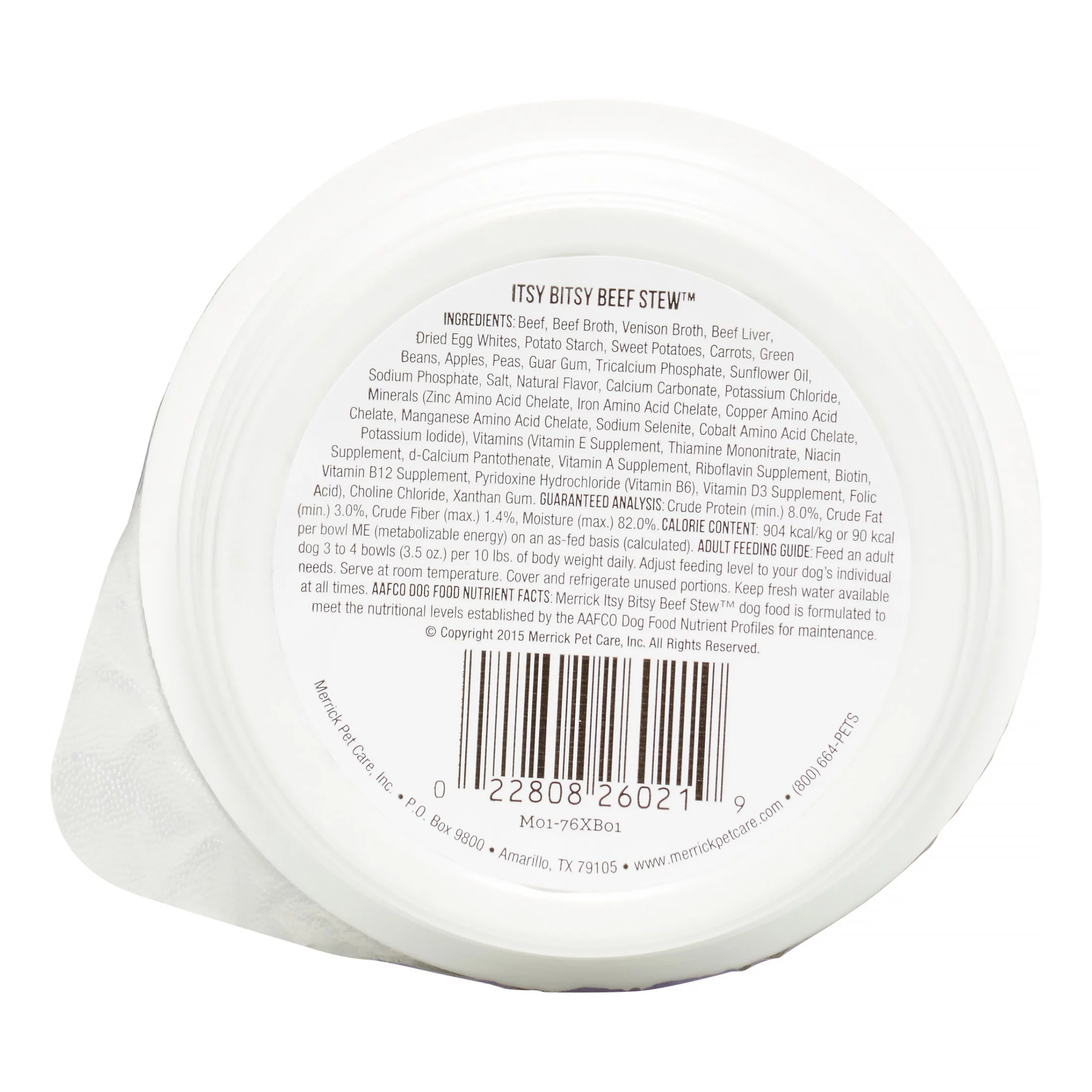 Merrick Lil' Plates Grain Free Small Dog Food, Itsy Bitsy Beef Stew Recipe, Wet Dog Food, 3.5 OZ Tub