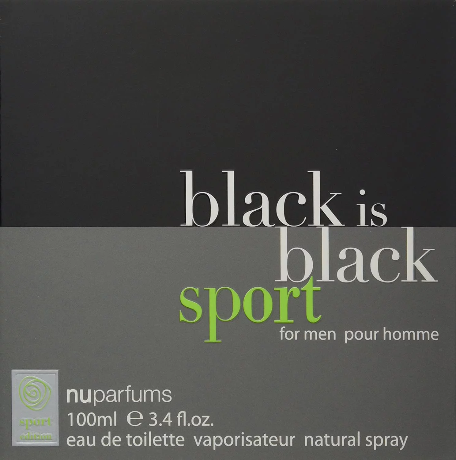 Nu Parfums Black Is Black Sport Eau de Toilette 3.4 oz
