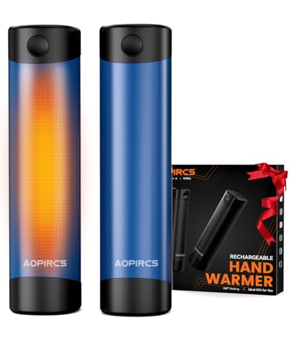 Rechargeable Hand Warmers - 2 Pack Electric Pocket Warmer, 360° Heating, 2X 5000mAh 9Hrs Long Last, 3 Settings - Camping Essentials, Hunting Gear, Christmas Stocking Stuffers, Gifts for Men, Women
