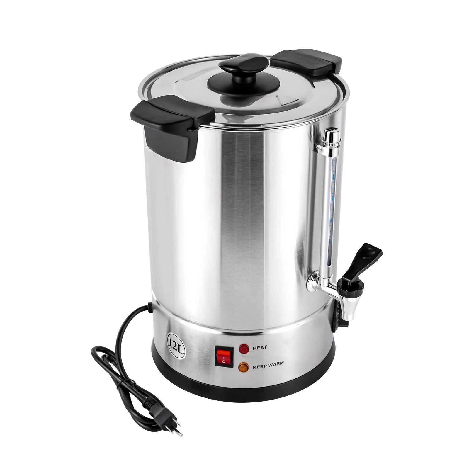 Commercial 12L Stainless Steel Coffee Urn 1KW Coffee Maker Hot Water Urn Home