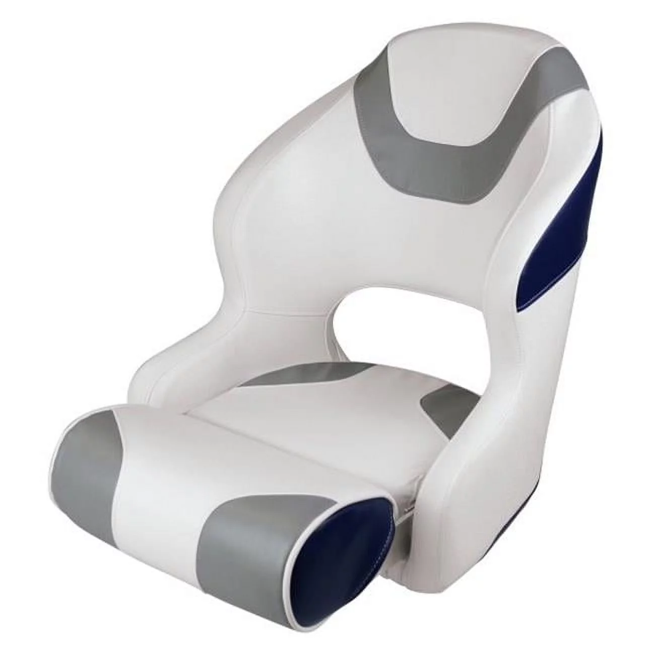 Wise 3315-1773 Baja Bucket Seat with Flip Up Bolster - Brite White, Marble Grey & Midnight Navy