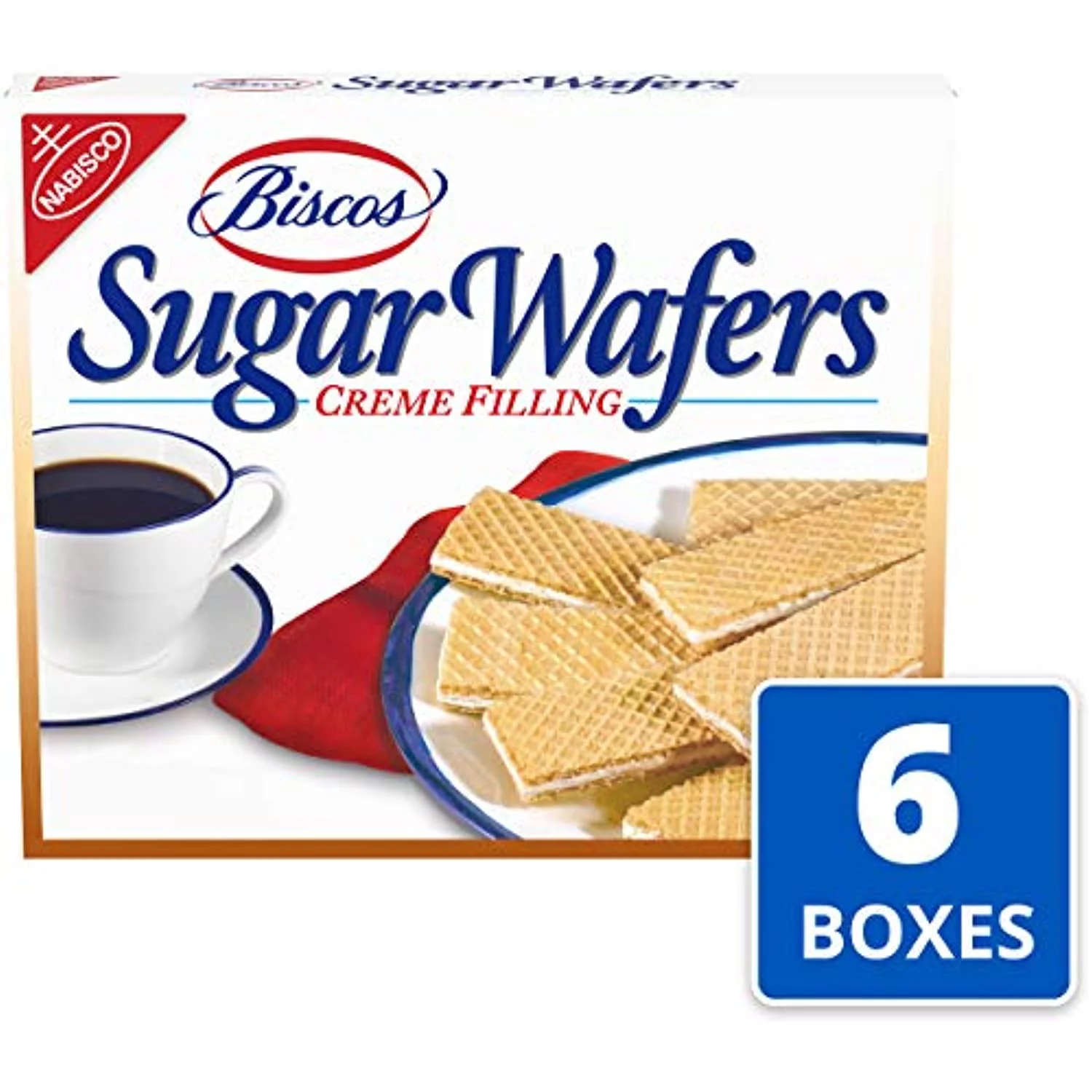 Biscos Creme Filled Sugar Wafers, 6 - 8.5 Ounce Boxes (Pack Of 6)