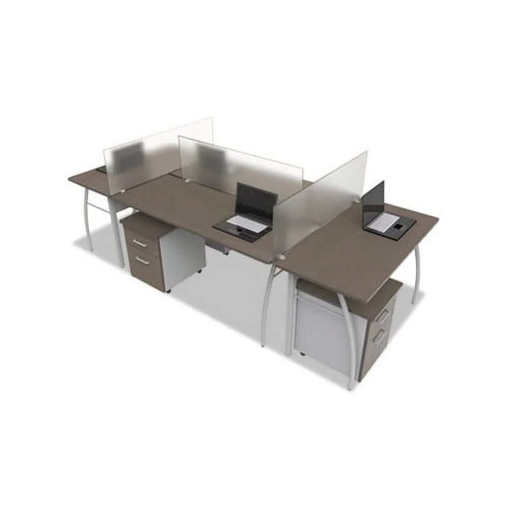Trento Line Rectangular Desk 59.13w x 23.63d x 29.5h, Mocha/Gray