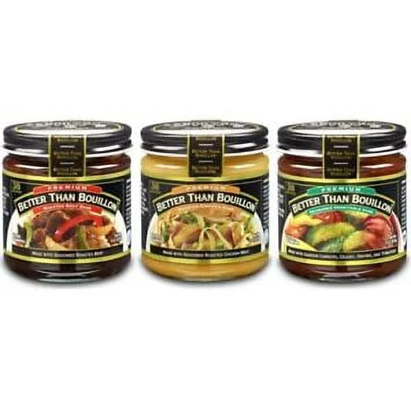 Better Than Bouillon Basics 8 oz Variety Sampler - Beef, Chicken, Vegetable Base