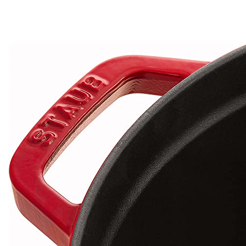 STAUB Cast Iron Dutch Oven 5.5-qt Round Cocotte, Made in France, Serves 5-6, Black Matte