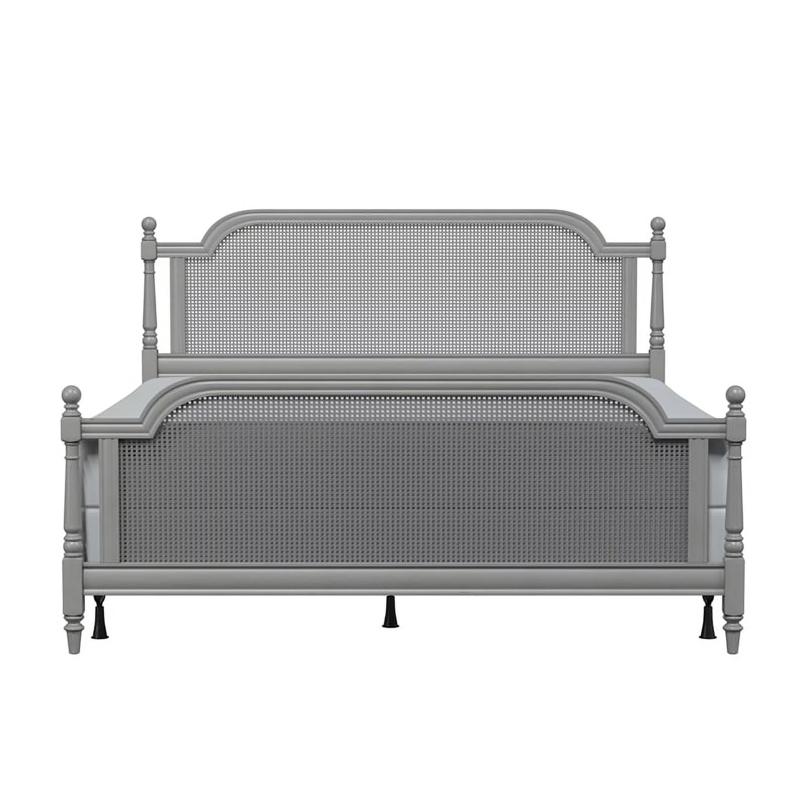 Hillsdale Furniture Melanie Wood and Cane King Bed French Gray