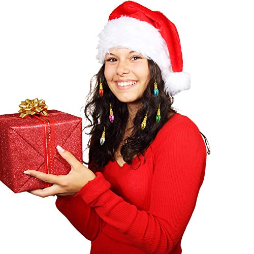 24pcs Christmas Beard Ornaments Clips Decorative Bell Beard Baubles for Facial Hair Reusable Clips for Holiday Hair Decor for Men and Women Random Color