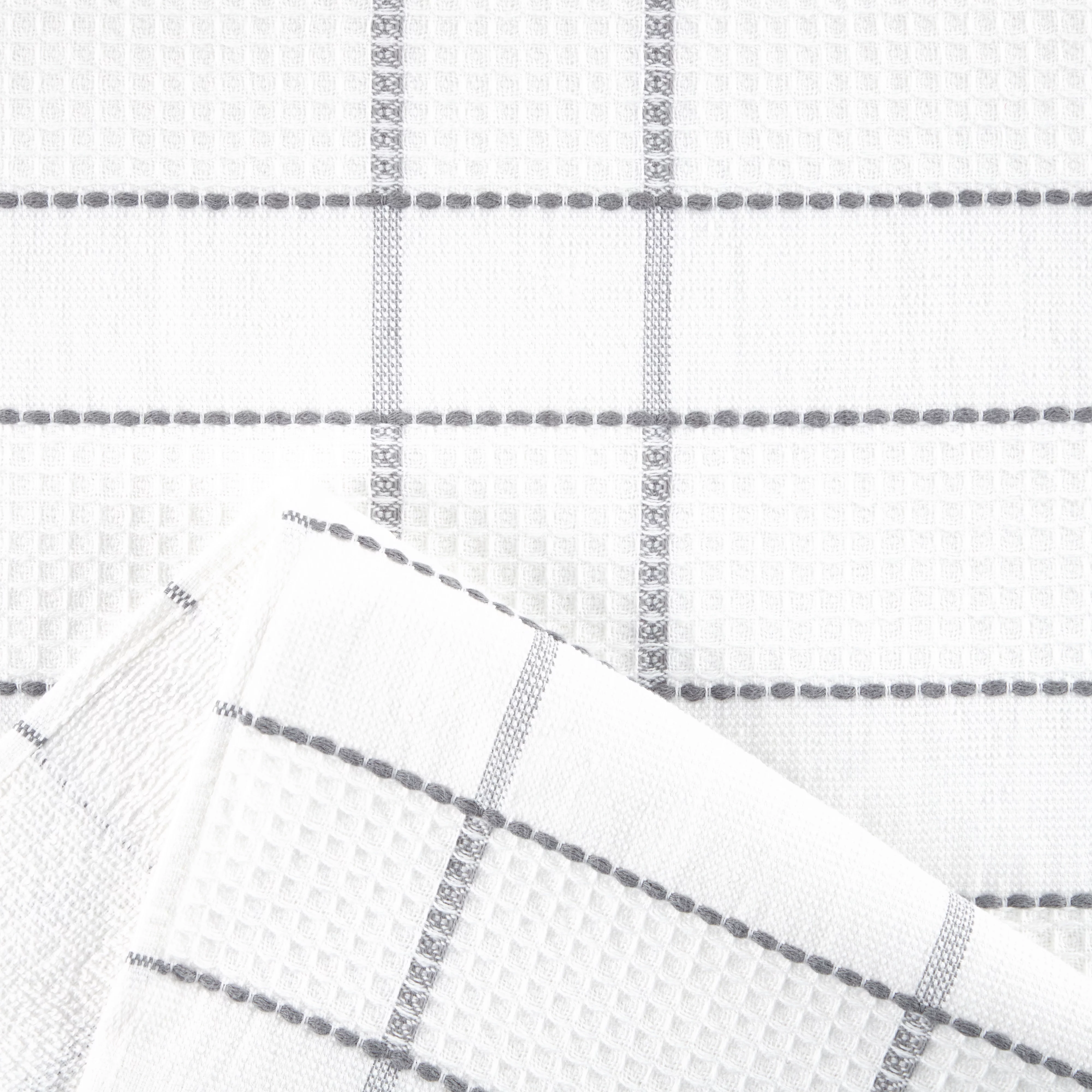 Martha Stewart Modern Waffle Kitchen Towel Set 6-Pack, Grey, 16