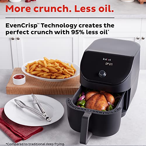 Instant Pot 10QT Air Fryer, 7-in-1 Functions with EvenCrisp Technology that Crisps, Broils, Bakes, Roasts, Dehydrates, Reheats & Rotisseries, Includes over 100 In-App Recipes, Stainless Steel