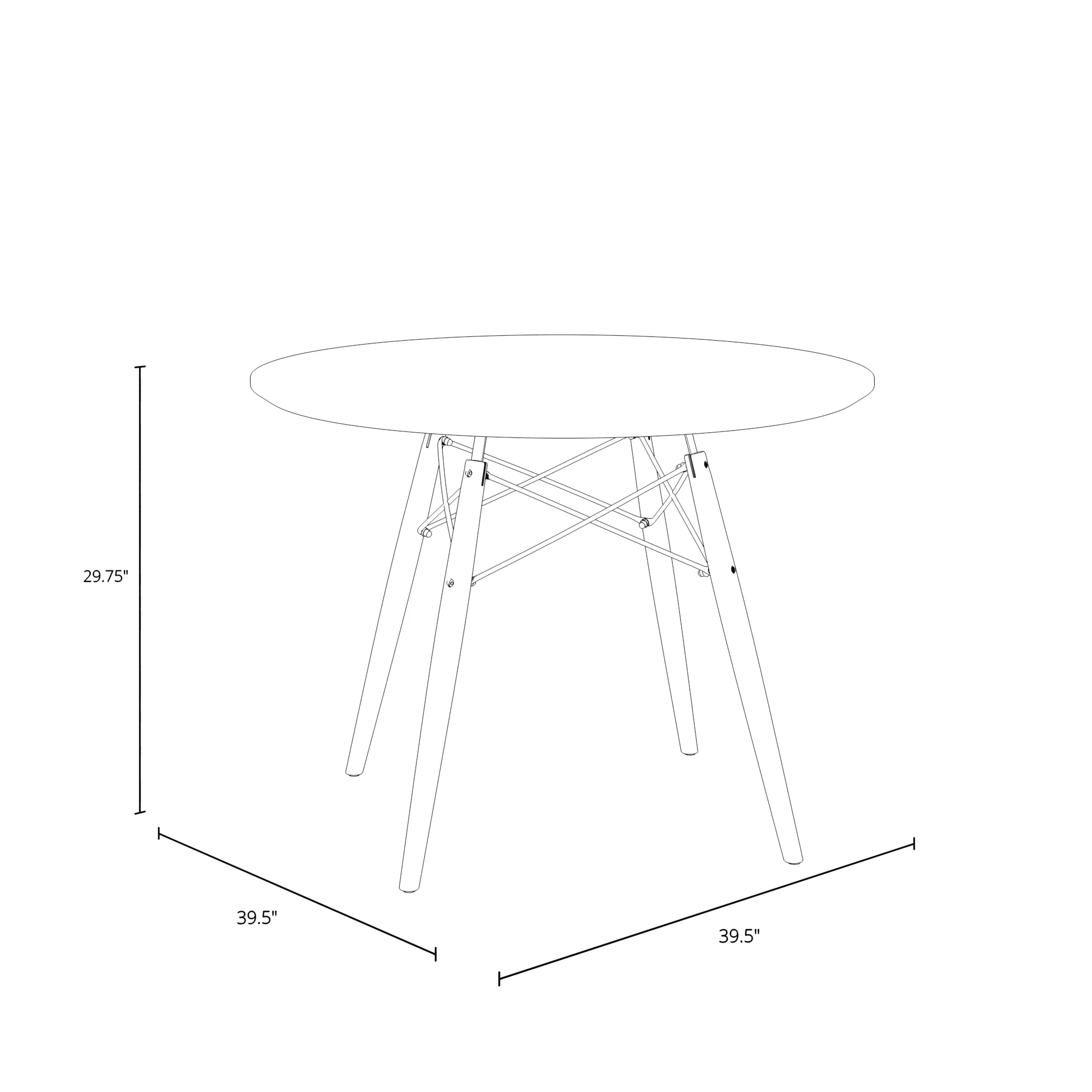 Inmod Eiffel Round Dining Table (Large)