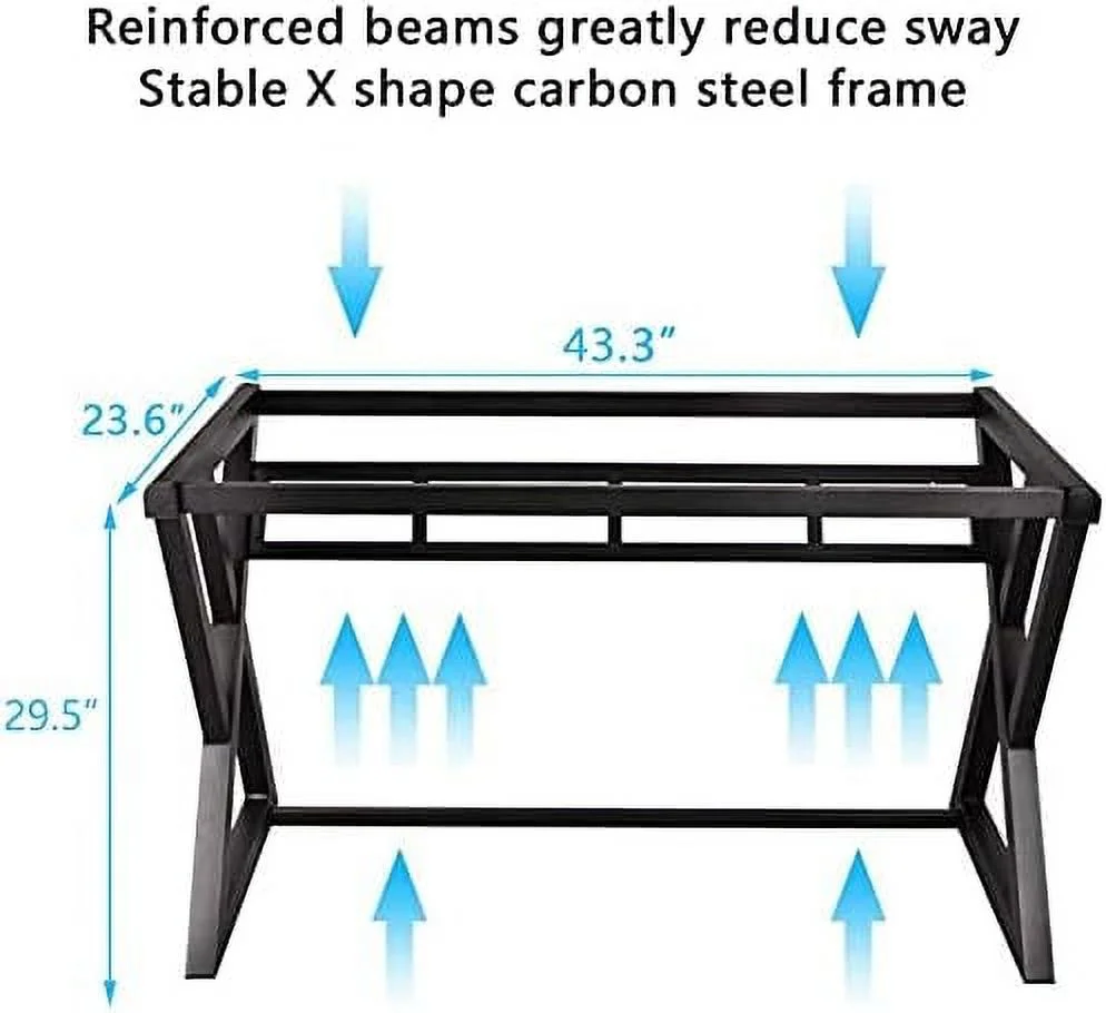 xrboomlife Home Office Desk and Chair Set  Breathable Mesh Computer Chair and Modern Glass Top Computer Desk with Metal Frame  Flip-Up Arms Foldable Backrest Rolling Swivel Chair  Home St