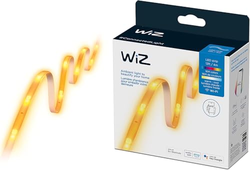 WiZ 13FT RGB Wi-Fi LED Smart Color Changing Light Strip - Connects to Your Existing 2.4Ghz Wi-Fi - Control with Wiz Connected App - Works with Google Home, Alexa and Siri Shortcuts - No Hub Required