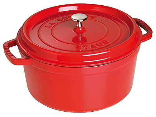 STAUB Cast Iron Dutch Oven 5.5-qt Round Cocotte, Made in France, Serves 5-6, Black Matte