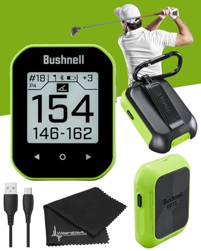 Wearable4U - Bushnell Phantom 3 GPS Rangefinder Blue with BITE Magnetic Mount and GreenView with Lens Cleaning Cloth Bundle