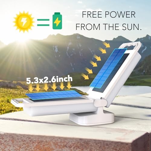 Camping Lantern, solar Lanterns, 6000mAh Rechargeable Light 2-in-1 Dimmable Outdoor Waterproof Gear with USB Charging – lanterns for power outages Hurricane, Hiking, Fish, Emergency, and Home