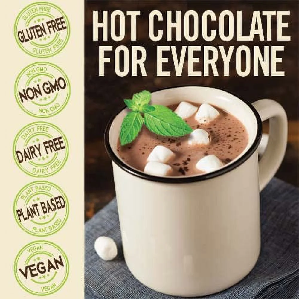 Castle Kitchen Natural Hot Chocolate Mix Variety Pack - Dairy-Free, Vegan Complete Mixes - Just Add Water - Pack of 2 (Classic Caramel Dark Chocolate & Marvelous Mint Dark Chocolate) 14 oz Each