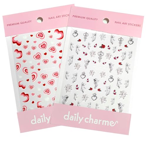 Daily Charme Christmas Festive Holiday Greenery and Bauble 3D Self-Adhesive Xmas Winter Holiday Nail Art Sticker Decorations Home DIY