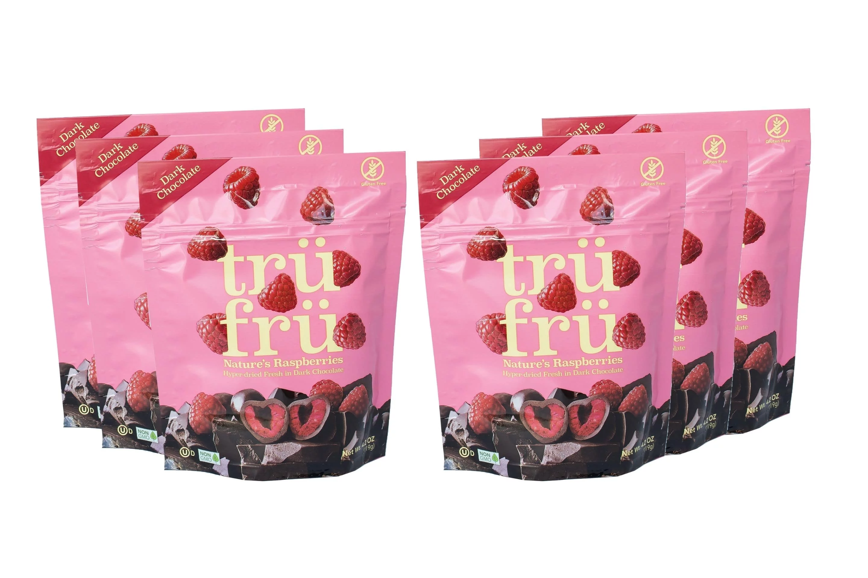 (Price/Case)Tru Fru Grab & Share 101 Hyper-Dried Real Raspberry In Dark Chocolate 6-4.2 ounce