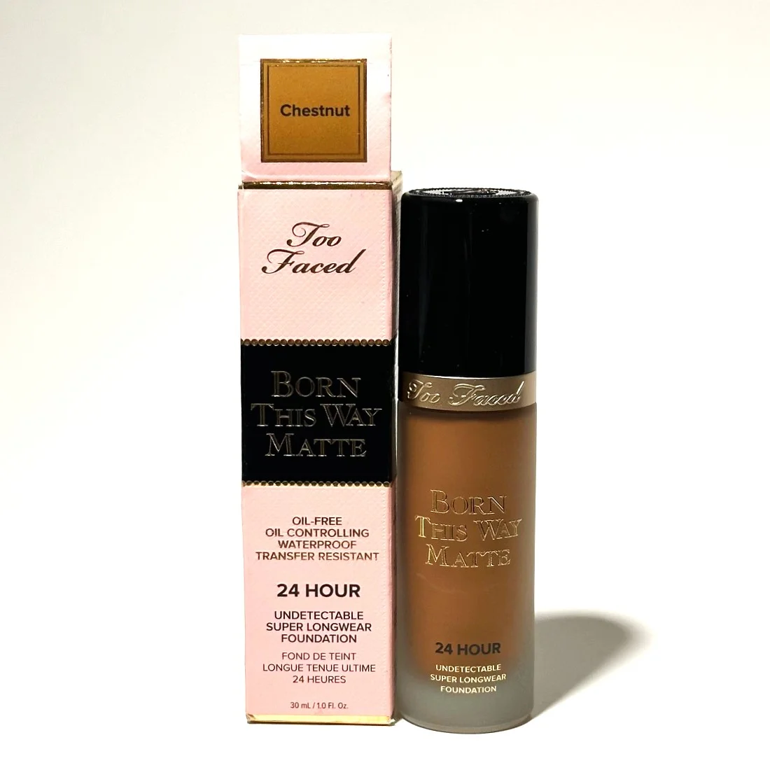 Too Faced Born This Way Matte 24 Hour Undetectable Foundation Chestnut 1 oz