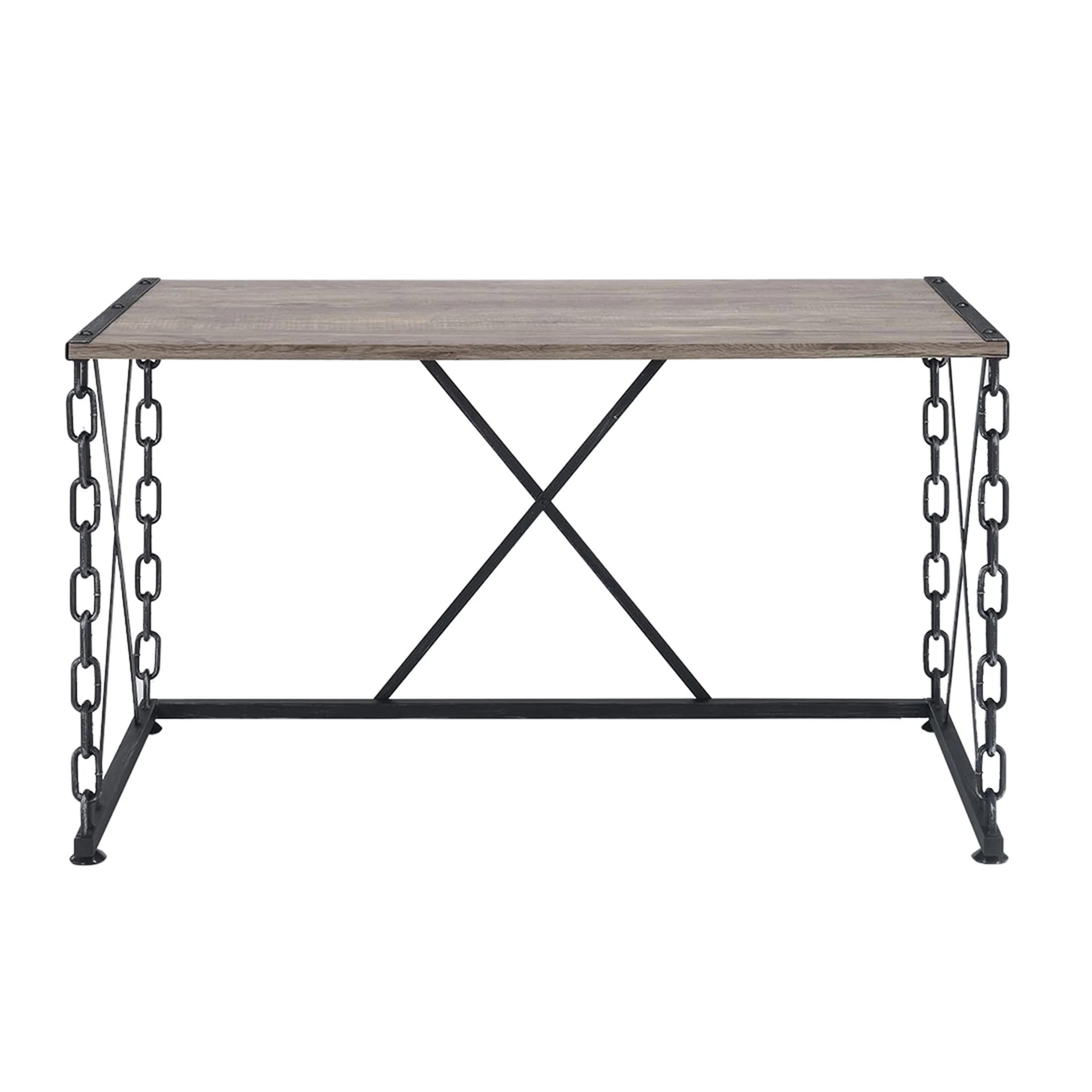 ACME Jodie Console Table in Rustic Oak & Black Finish