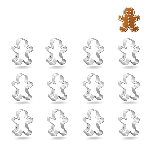 Gingerbread Man Cookie Cutter – 12 Pack Dozen – Classic Holiday Baking Shape – Perfect for Gifts, Party Favors & Classroom Projects – Tin-Plated Steel – 2.5 Inch to 6 Inch Sizes (5.5 Inch)