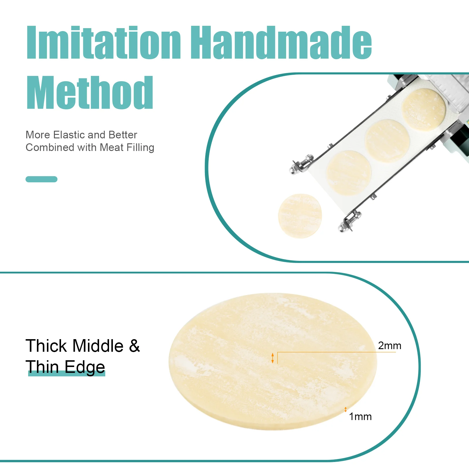 MIDUO Commercial Electric Dough Processing Maker Dumpling Skin Machine 3.15” Mold 110V