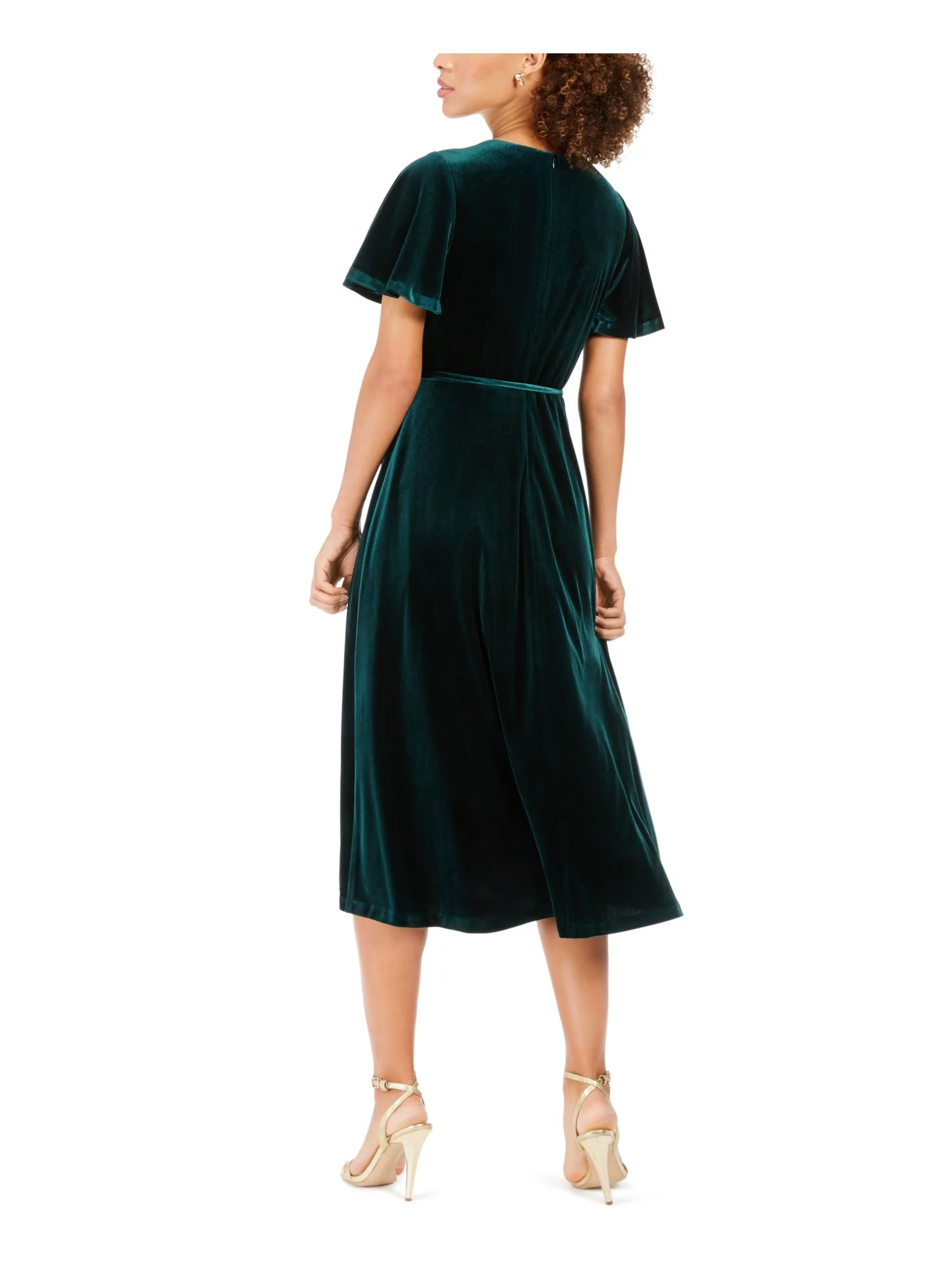 VINCE CAMUTO Womens Green Short Sleeve Below The Knee Sheath Dress Size: 10