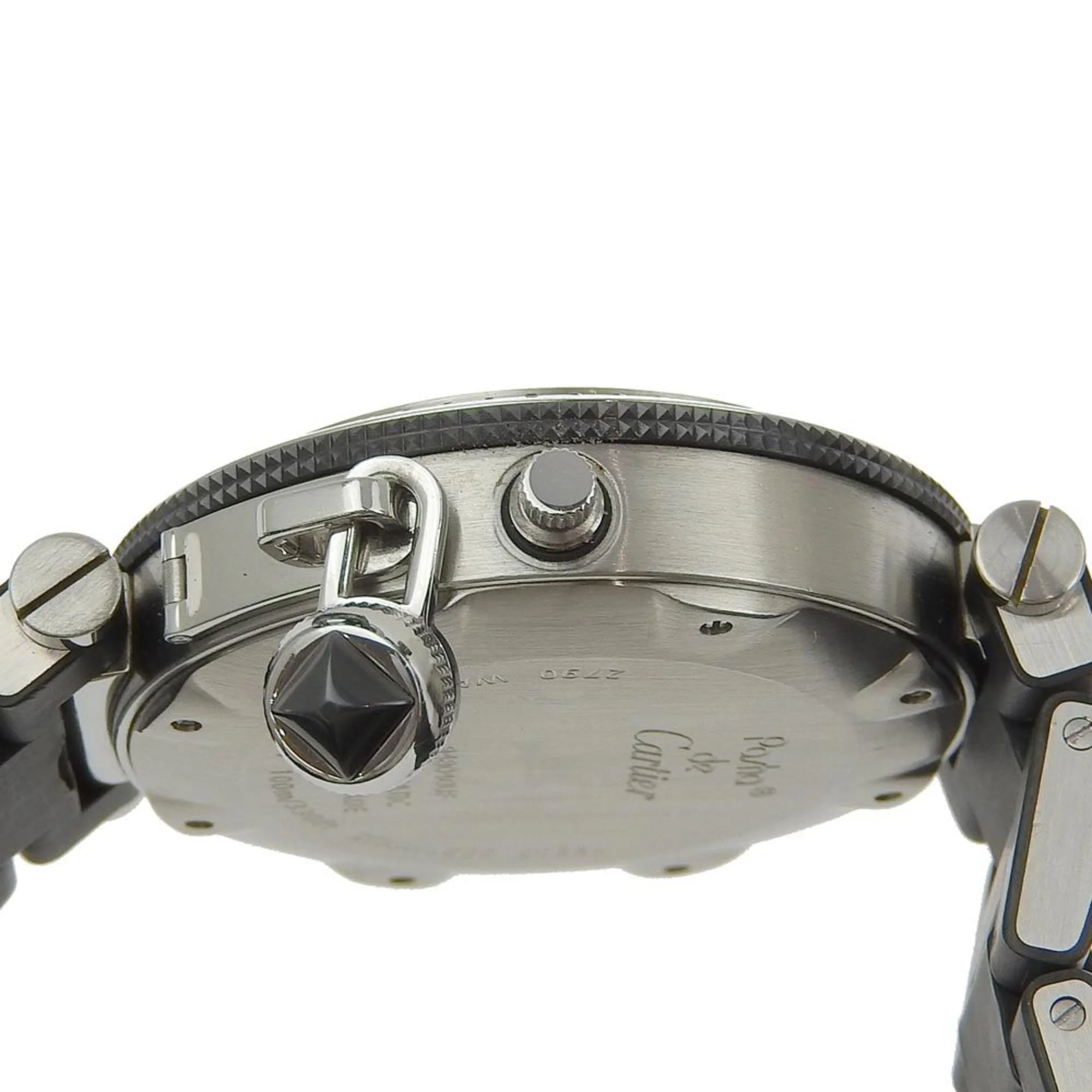 Pre-Owned Cartier CARTIER Pasha Watch Seatimer Date W31077M7 Stainless Steel x Rubber Silver Black Automatic Dial Men's I213023041 (Fair)